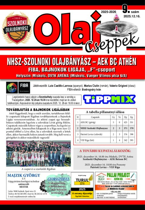 Olaj Cseppek 2025-26/9